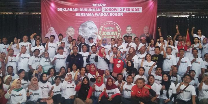 Sekber Jokowi Nusantara menyatakan dukungannya terhadap Presiden Joko Widodo untuk menjabat dua periode, Minggu (29/7/2018).