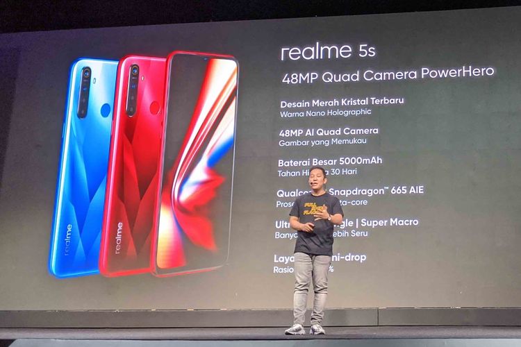 Smartphone Realme 5s resmi diperkenalkan di Indonesia pada 27 November 2019 dengan harga Rp 2 jutaan.