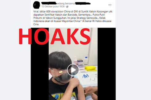 [HOAKS] 600 Pelajar China Disuntik Vaksin di DKI Jakarta