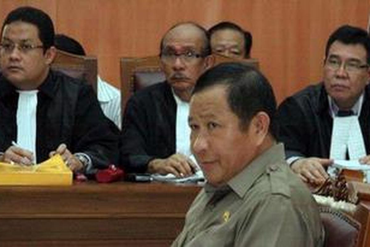 Mantan Kepala Bareskrim Mabes Polri Jenderal Susno Duadji dalam persidangan di Pengadilan Negeri Jakarta Selatan.