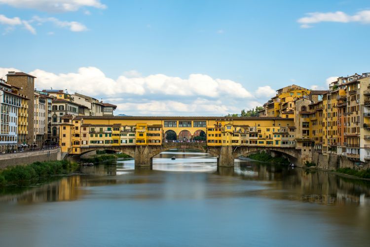 Ilustrasi Ponte Vecchio di Italia.