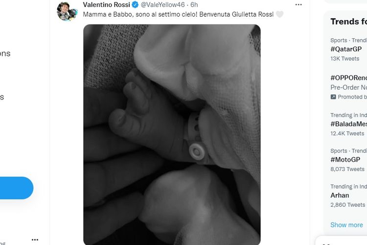 Valentino Rossi resmi jadi seorang ayah