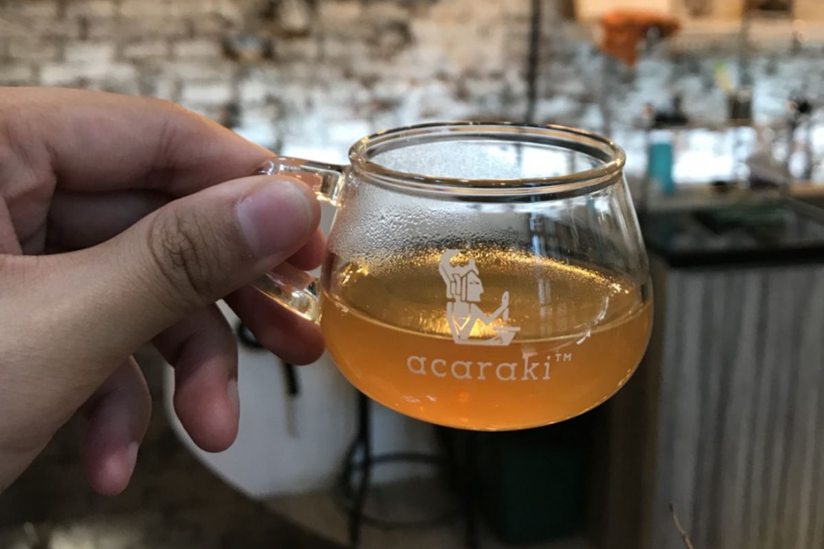 Beras kencur dengan teknik brewing V60.