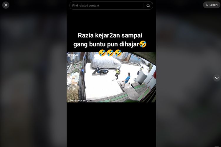 Pengendara motor salah masuk gang buntu saat kabur dari razia.