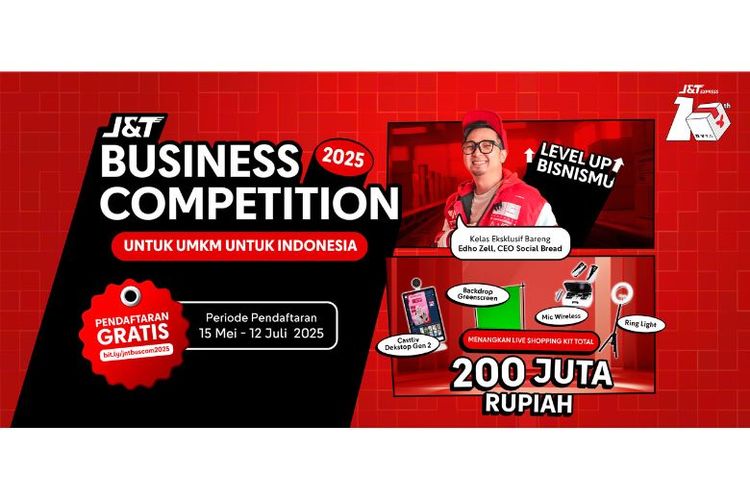 J&T Express Gelar Kompetisi UMKM, Berhadiah Peralatan Live Shopping Senilai Rp 200 Juta dan Mentoring Bersama Edho Zell