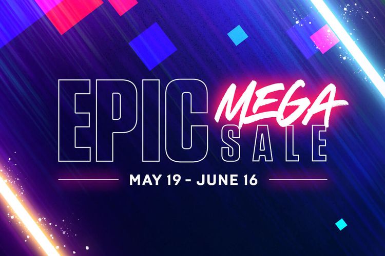 Iluistrasi ajang promosi diskon game Epic Mega Sale yang berlangsung di Epic Games Store.
