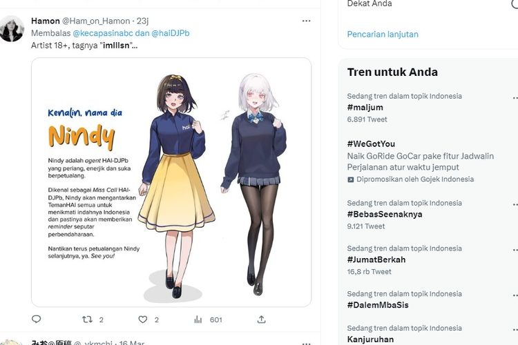 Karakter Nindy Hai milik DJPb Kemenkeu diduga menjiplak karya ilustrator Jepang.