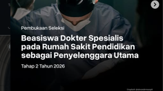 Beasiswa LPDP untuk Dokter Spesialis di RSPPU, Bisa Daftar sampai 12 Oktober 2026