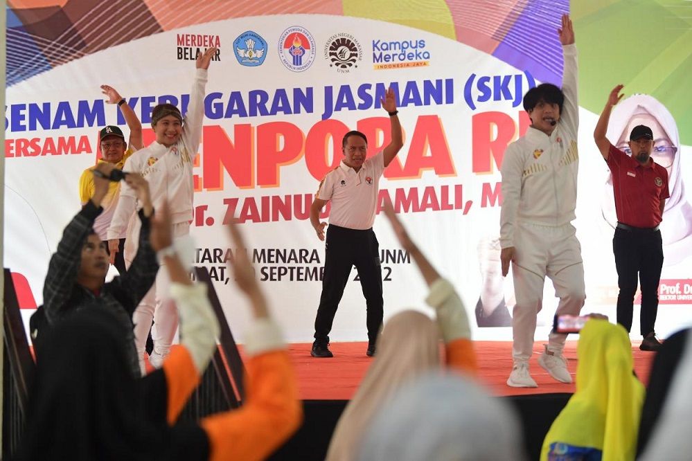 Menpora Senam Bareng 1.000 Peserta SKJ di Makassar