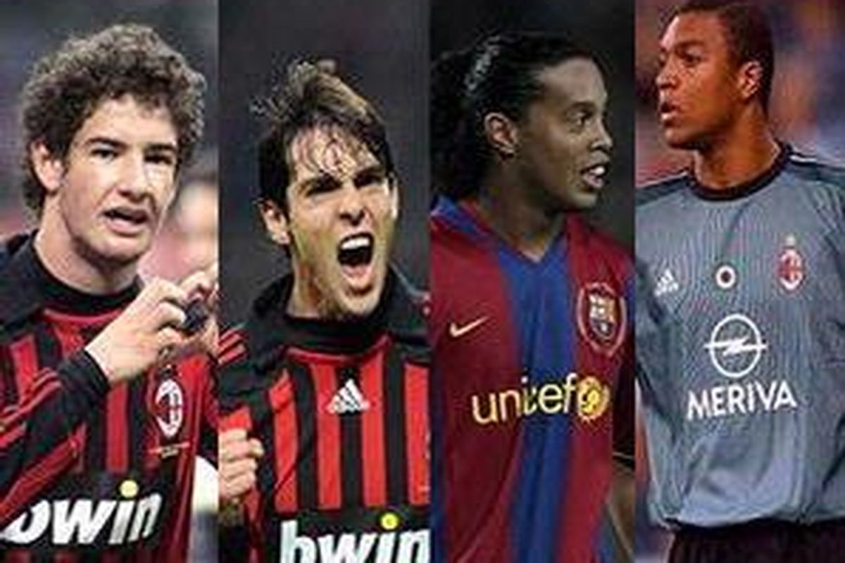 Pemain AC Milan asal Brasil: (ki-ka) Pato, Kaka, Ronaldinho, Dida.