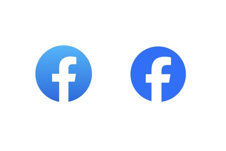 (Kiri-kanan) Logo Facebook versi lama dan versi baru
