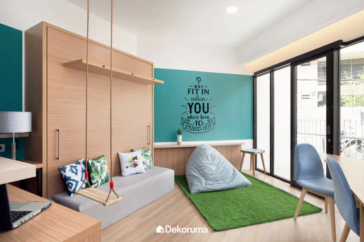 Konsep space-saving pada apartemen tipe studio.