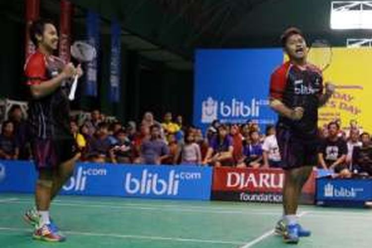 Pasangan Haffiz Nur Adila/Rehan Naufal Kusharjanto meraih gelar juara nomor ganda putra kategori U-17 pada ajang Blibli.com Badminton Asia U-17 & U-15 Junior Championship 2016.