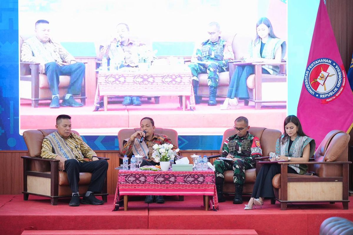 Gelaran BNPP Menyala dalam bentuk kuliah umum interaktif di Politeknik Ben Mboi, Unhan RI, Kabupaten Belu, NTT, Sabtu (25/4/2026).&nbsp;