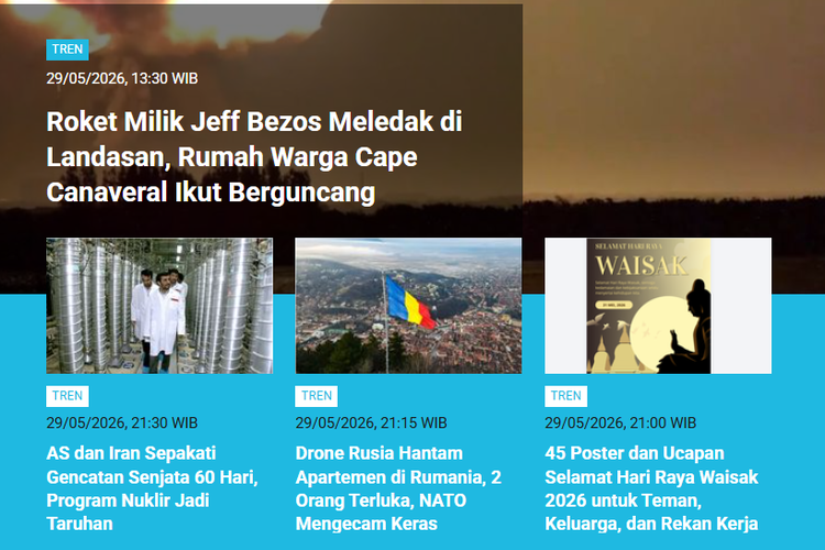 [POPULER TREN] Roket Milik Jeff Bezos Meledak | Negara Paling Dipercaya Investor