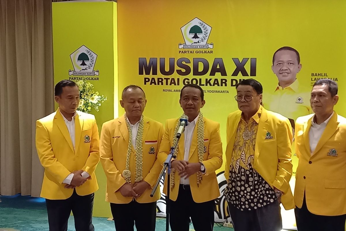 Bahlil saat buka Musda XI DPD Golkar DIY, Minggu (18/5/2025)