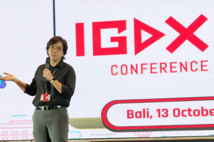 Presiden Asosiasi Game Indonesia (AGI), Cipto Adiguno dalam acara IGDX Conference 2023 di The Stones Hotel, Bali, Jumat (13/10/2023). 
