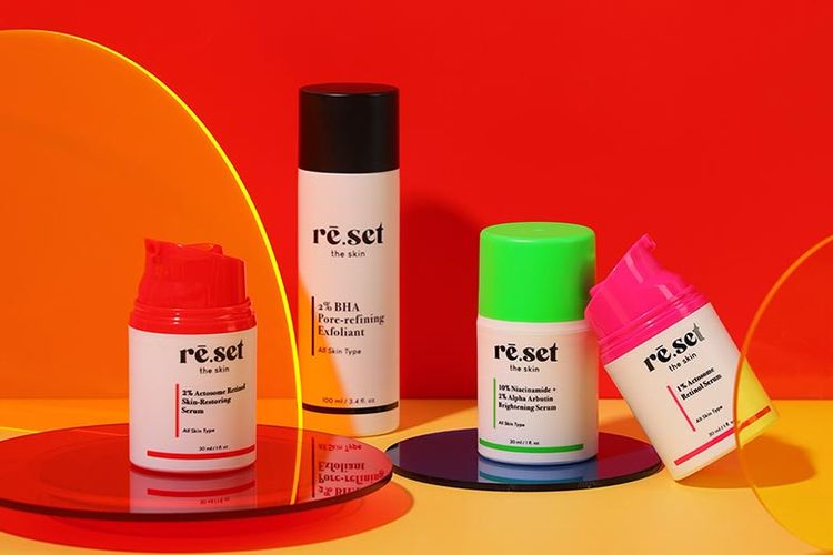 Empat rangkaian produk skincare dari Re.Set the Skin. 
