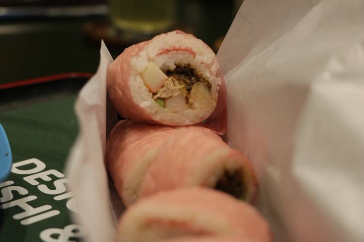 Isian sushi yang dipilih Kompas,com disaat Grand Opening gerai Maki-San, Kamis (14/11/2019)