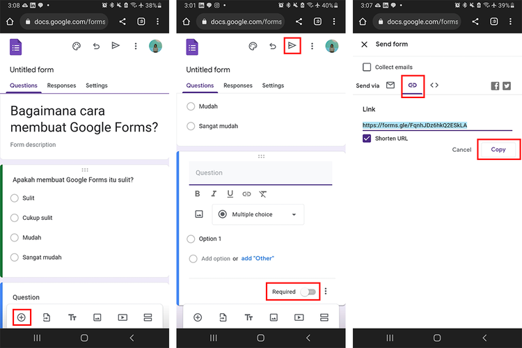 Cara bikin Google Forms di HP/tablet (/Caroline Saskia Tanoto)