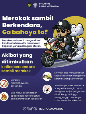 Aturan merokok sambil berkendara