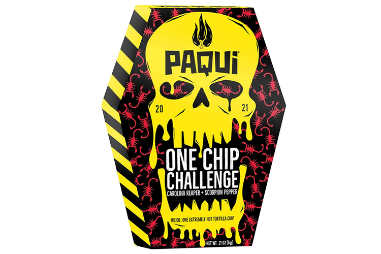 Paqui Carolina Reaper Madness One Chip Challenge Tortilla Chip  disebut sebagai keripik terpedas di dunia karena mengandung Carolina Reaper Pepper