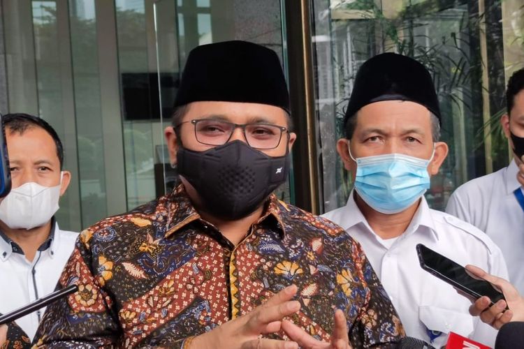 Menteri Agama Yaqut Cholil Qoumas di Gedung Komisi Pemberantasan Korupsi (KPK) Jakarta, Selasa (9/11/2021).
