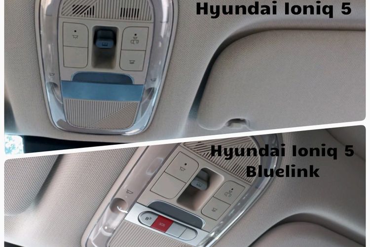 Perbedaan mobil listrik Hyundai Ioniq 5 non Bluelink (atas) dengan Ioniq 5 Bluelink (bawah)