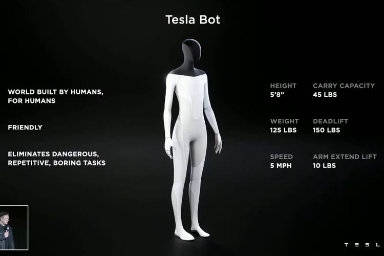 Tesla Bot, robot dengan AI yang sedang dirancang Tesla