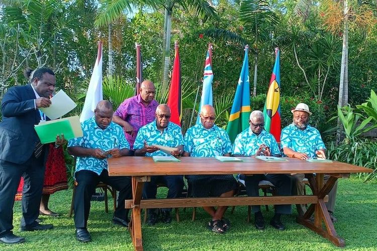 Para pemimpin dalam pertemuan Melanesia Spearhead Group di Port Vila menandatangani deklarasi mengenai keamanan dan perubahan iklim.