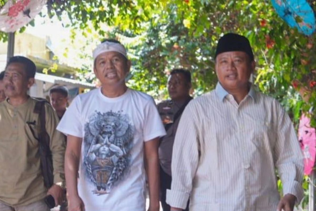 Dedi Mulyadi-Uu Ruzhanul Ulum bertemu di kediaman Dedi di Lembur Pakuan Subang, Sabtu (12/5/2024).