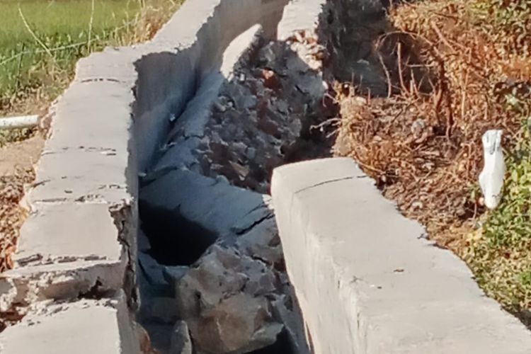 Sipon dan Saluran Tersier Irigasi Mbay NTT Rusak Imbas Gempa, 170 Hektare Sawah Terancam Gagal Panen