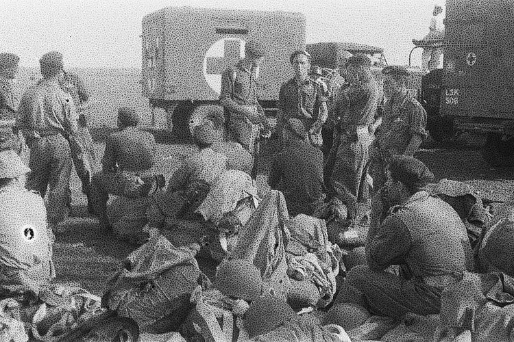 Pasukan Belanda menunggu keberangkatan dari Semarang ke Yogyakarta dalam Agresi Militer Belanda II