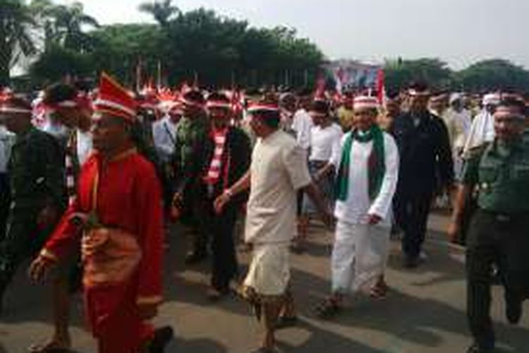 Apel Nusantara Bersatu di Surabaya diikuti massa lintas agama dan komunitas, Rabu (30/11/2016).