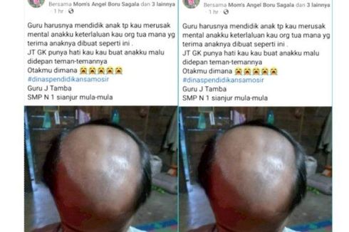 Guru SMP di Samosir Cukur Rambut 8 Muridnya Setengah Botak, Hanya Sisakan di Samping