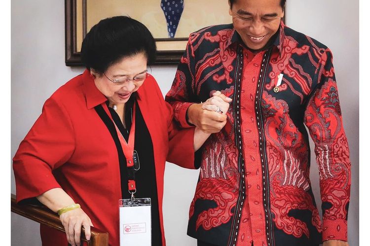Ganjar mengunggah foto Jokowi dan Megawati di akun medsos Instagram miliknya, Selasa sore, (6/6/2023).
