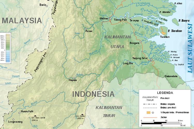Peta Kalimantan Utara.