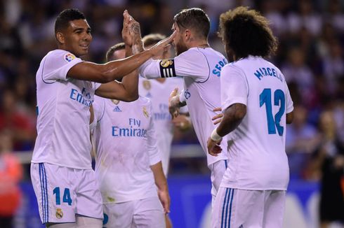 Hasil Liga Spanyol, Real Madrid Menang Telak tetapi Ramos Kartu Merah