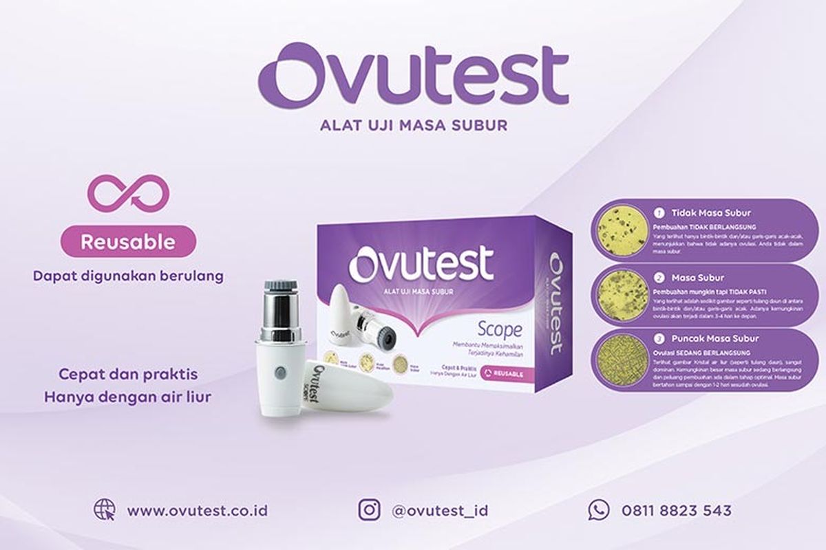 Ovutest Scope, alat uji masa subur menggunakan sampel air liur.