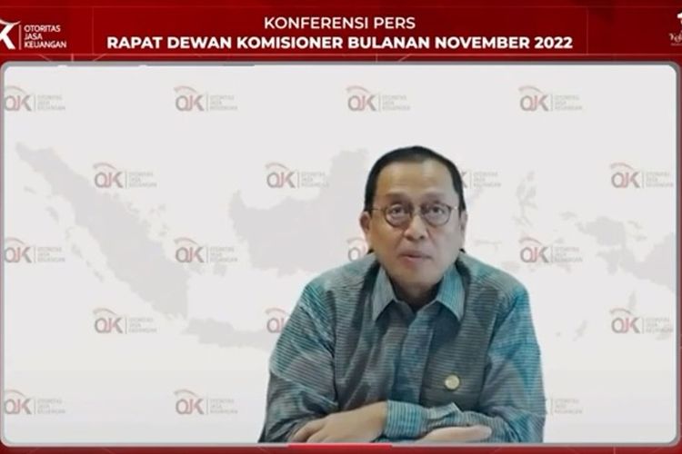 Kepala Eksekutif Pengawas Perbankan OJK Dian Ediana Rae saat konferensi pers RDK November 2022, Selasa (6/12/2022).