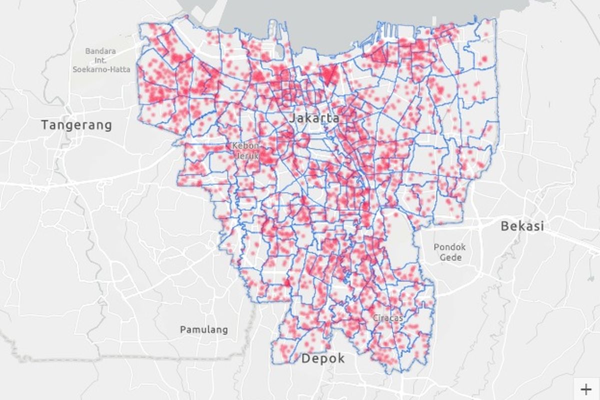 RT zona merah penyebaran Covid-19 di Jakarta.