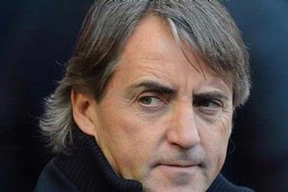 Pelatih Manchester City, Roberto Mancini.