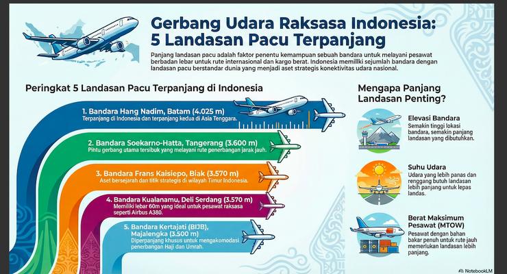 5 Bandara dengan Landasan Pacu Terpanjang di Indonesia 