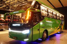 Bus Baru PO Puspa Jaya Pakai Bodi Buatan Karoseri Laksana