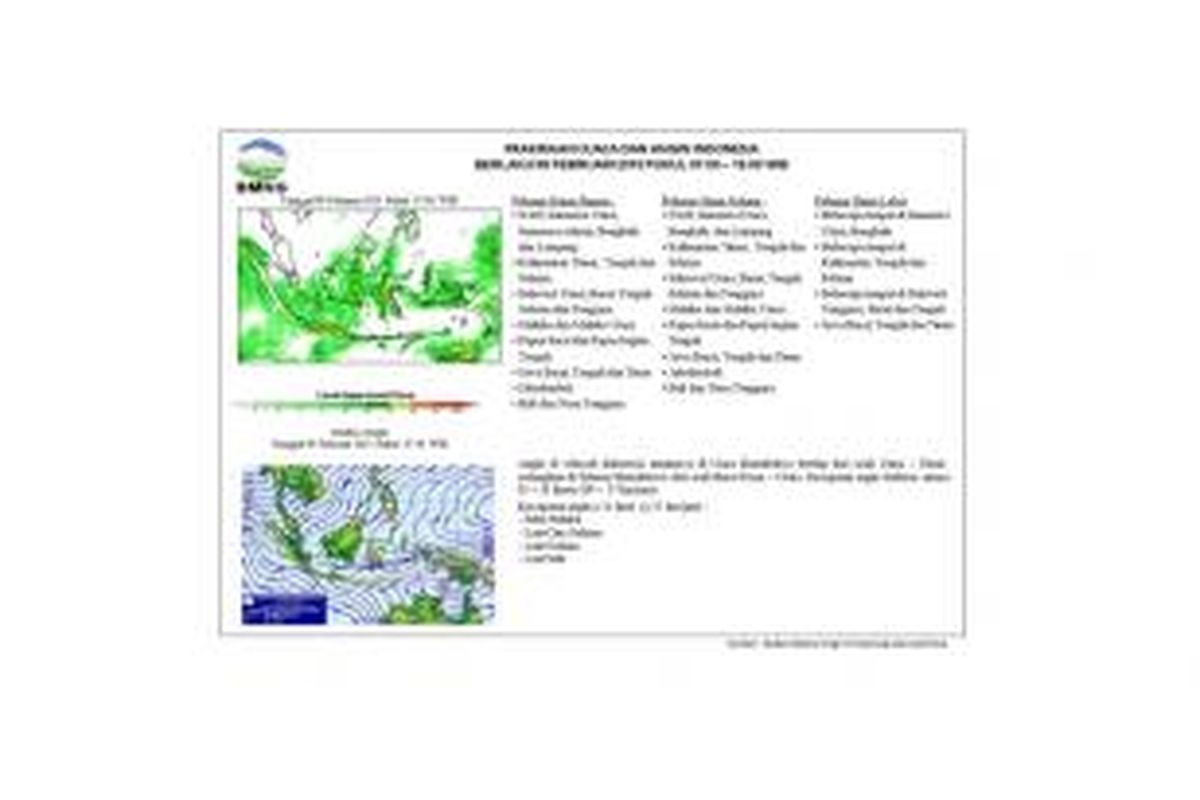 Ilustrasi prakiraan cuaca wilayah Indonesia 