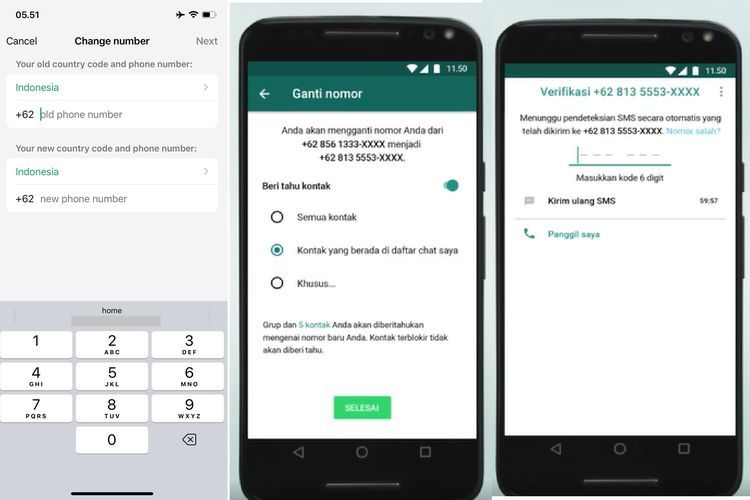 Ilustrasi cara memindahkan WhatsApp ke HP baru yang nomornya sudah tidak aktif.