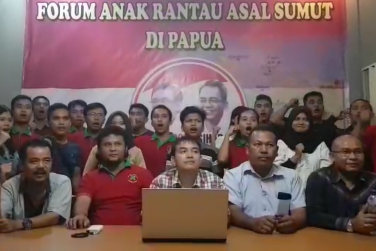 suasana Forum Anak Rantau Asal Sumatera Utara di Papua menggelar pernyataan dukungan terhadap bakal calon Gubernur Sumatera Utara, Djarot-Sihar