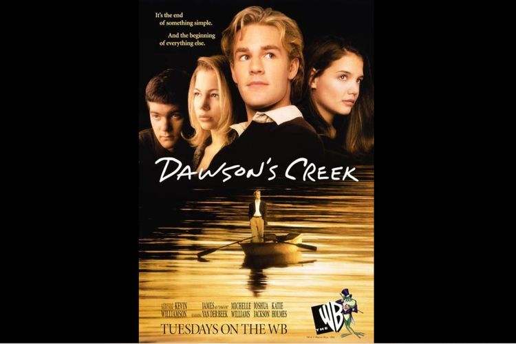 James Van Der Beek, Katie Holmes, Joshua Jackson dan Michelle Williams dalam serial drama remaja Dawsons Creek (1998).