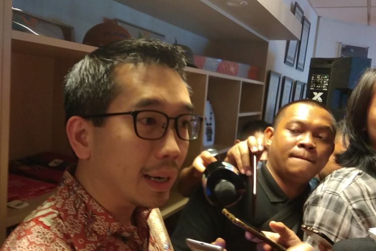 CEO LinkAja Danu Wicaksana usai menghadiri penandatanganan kerjasama Pegadaian dengan 10 BUMN di Jakarta, Senin (30/9/2019).