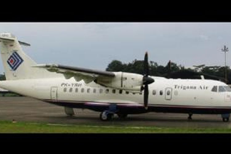 Pesawat jenis ATR 42 yang digunakan Trigana Air.